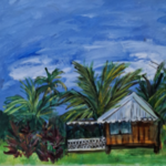 Acryl schilderij, Maya Wildevuur, Tahiti, 1998